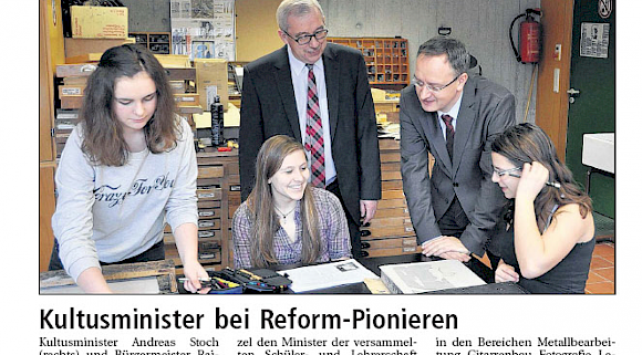 Kultusminister Andreas Stoch besucht das Werkgymnasium