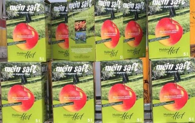 Unser WeG-Apfelsaft steht zur Abholung bereit